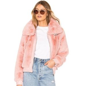 BLANK NYC Pink faux fur jacket